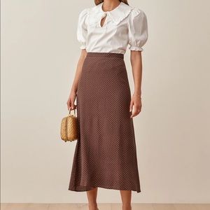 NWOT Reformation Bea Skirt in Truffle 6